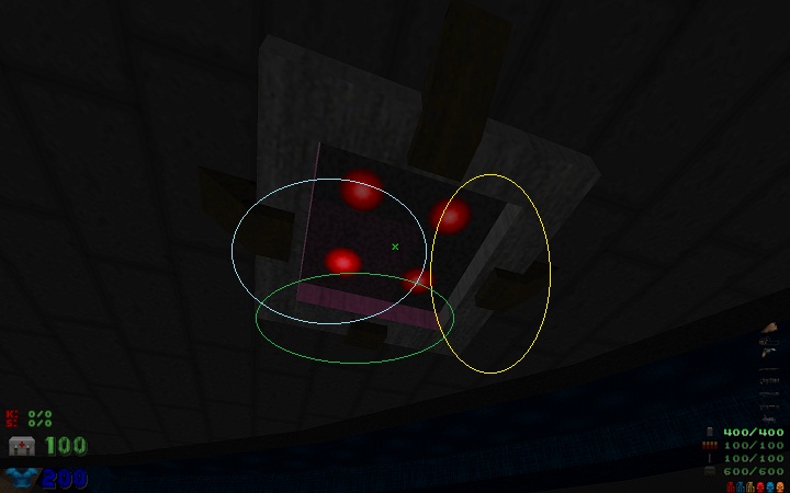 Incomplete lighting within a sector.